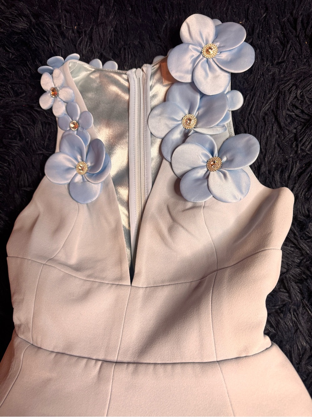 NWOT Bronx And Banco Estelle Floral Applique Fit-&-Flare Mini Dress. Size S - Picture 15 of 17